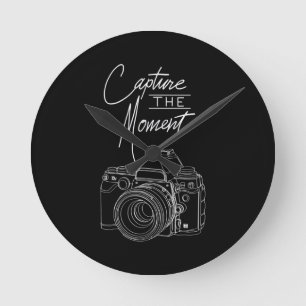 Reloj Redondo Mediano Captura al fotógrafo de cámara de momento.