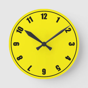 Reloj Redondo Mediano Cara Amarilla