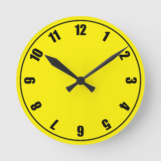 Reloj Redondo Mediano Cara Amarilla