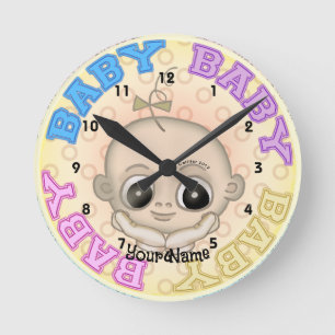 Reloj Redondo Mediano Cara de Bebé Bebé