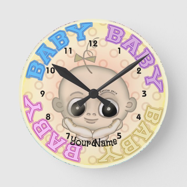 Reloj Redondo Mediano Cara de Bebé Bebé (Anverso)