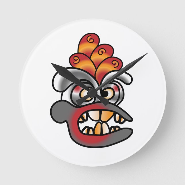 Reloj Redondo Mediano Cara de grafitti (Anverso)