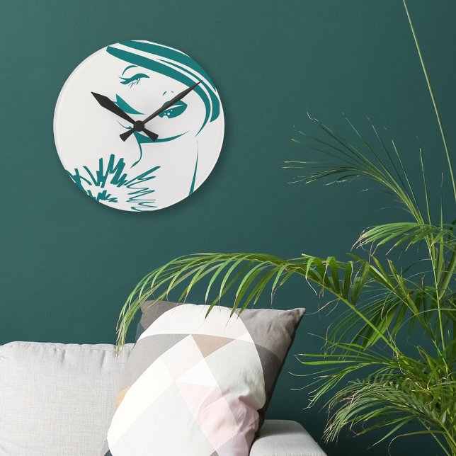 Reloj Redondo Mediano Cara de mujer ventilado turquesa (Subido por el creador)