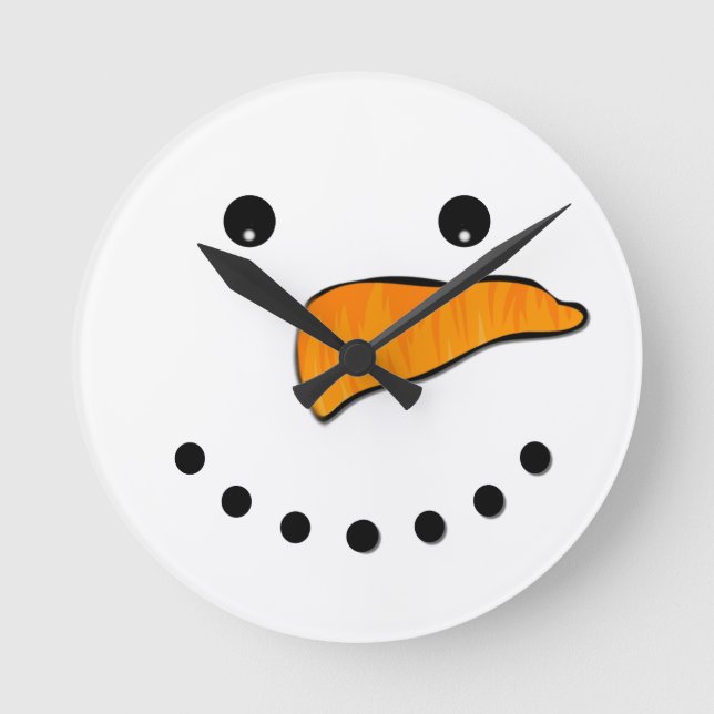 Reloj Redondo Mediano Cara de Snowman (Anverso)