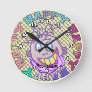 Reloj Redondo Mediano Cara Muy Feliz