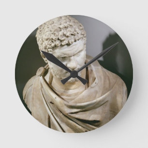 Reloj Redondo Mediano Caracalla, el mármol romano cuirassed el busto,