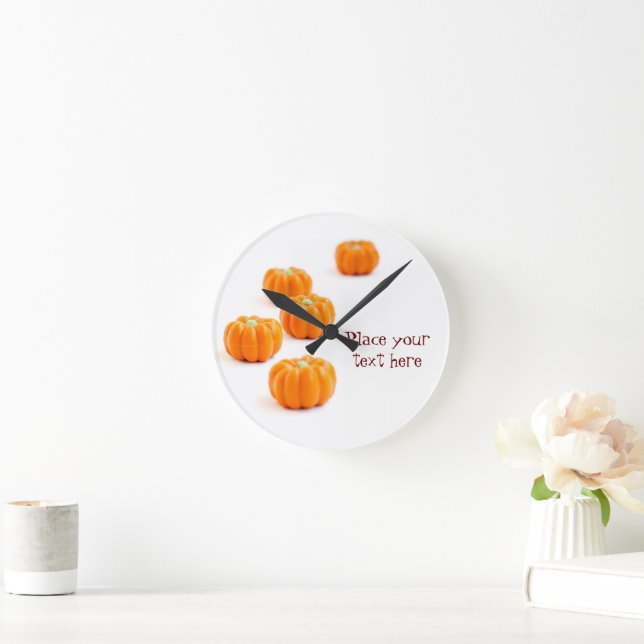 Reloj Redondo Mediano Caramelos de calabaza de Halloween (Hogar)