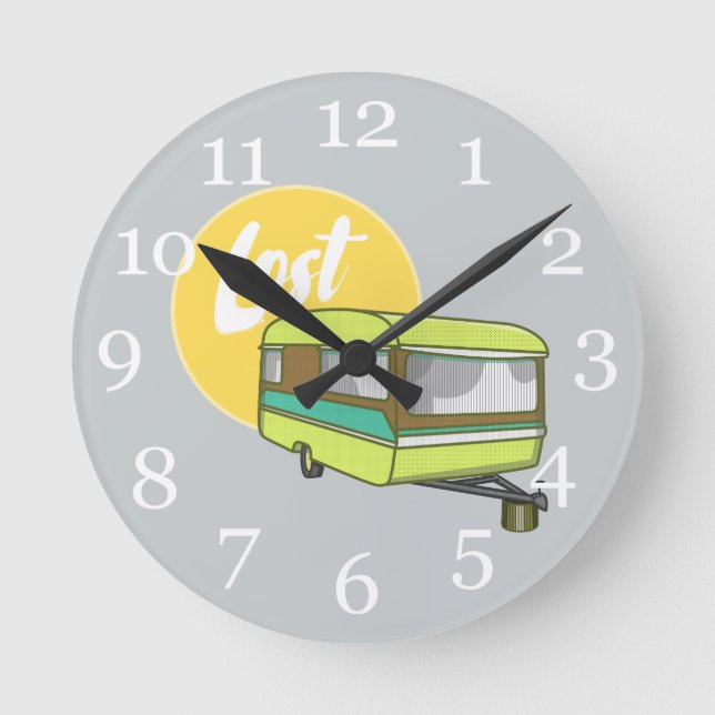 Reloj Redondo Mediano Caravana vacaciones de verano perdidas (Anverso)