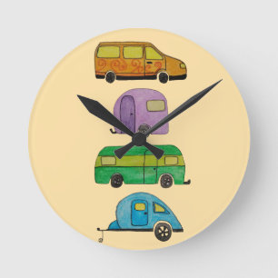 Reloj Redondo Mediano Caravanas de camping