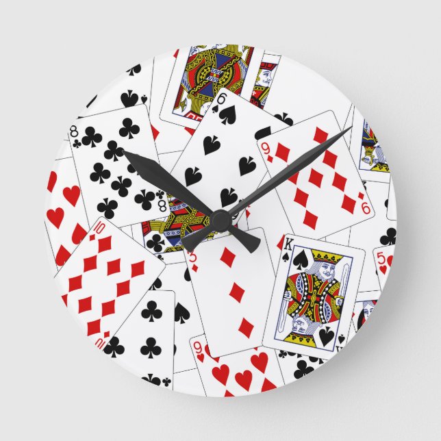 Reloj Redondo Mediano Cards Clock (Anverso)