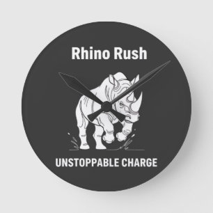 Reloj Redondo Mediano Carga Imparable Rhino Rush Minimalista BLANCO