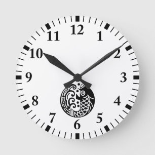 Reloj Redondo Mediano Carpa y ola