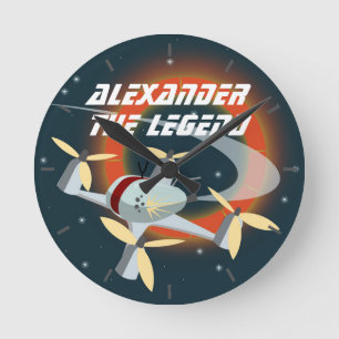 Reloj Redondo Mediano Carreras de drones