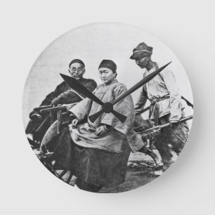 Reloj Redondo Mediano Carrito chino, c.1870 (foto de b/w)