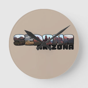 Reloj Redondo Mediano Carta grande de Sedona Arizona - Vista de montaña