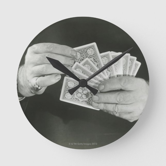 Reloj Redondo Mediano Cartas de reproducción (Anverso)