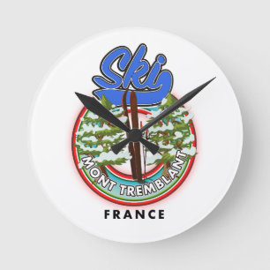 Reloj Redondo Mediano Cartel de viaje de esquí a Mont Tremblant Francia