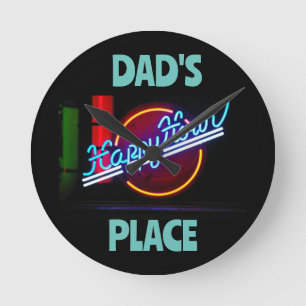 RELOJ REDONDO MEDIANO CARTEL PERSONALIZADO DE PAPÁ PARA HAPPY HOUR 