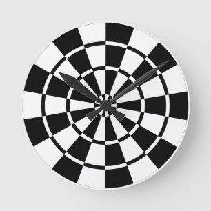 Reloj Redondo Mediano Cartón blanco y negro