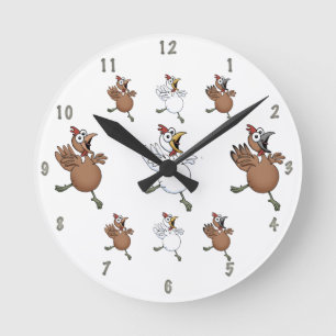 Reloj Redondo Mediano Cartoon chickens wall clock