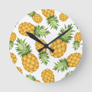 Reloj Redondo Mediano Cartoon Pineapple Pattern