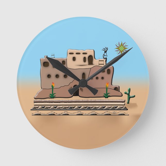 Reloj Redondo Mediano Casa de arcilla (Anverso)