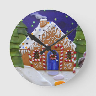 Reloj Redondo Mediano Casa de pan de jengibre