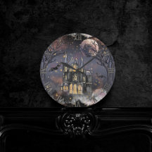 Casa embrujada | Árbol y murciélagos de luna llena