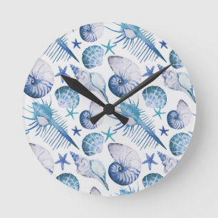 Reloj Redondo Mediano Cáscaras de la acuarela