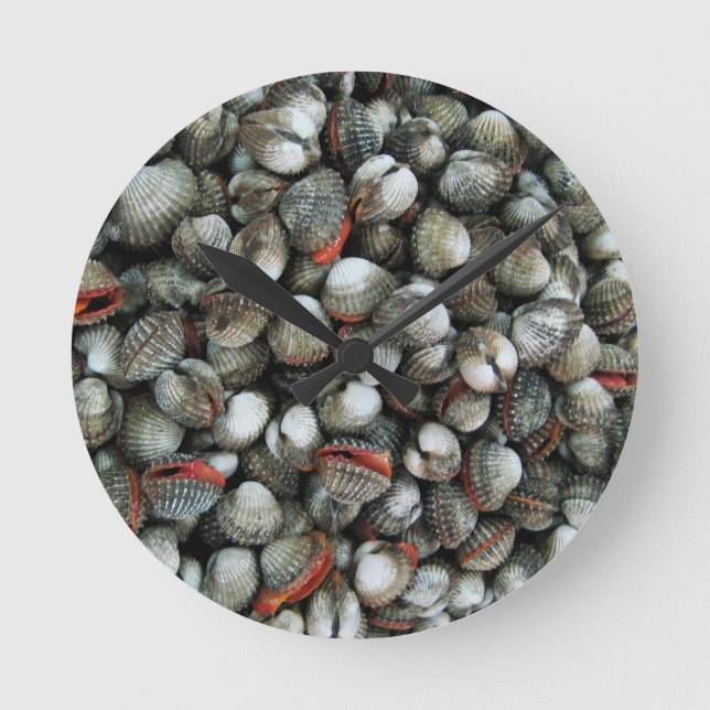 Reloj Redondo Mediano Cáscaras del berberecho de la sangre (Anverso)
