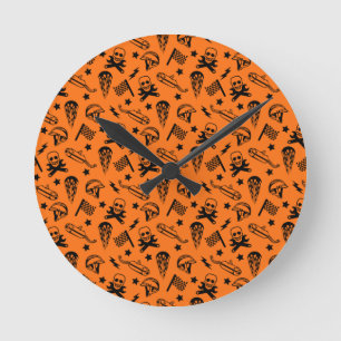 Reloj Redondo Mediano Casco de motocicleta de Motocross de cráneo de car