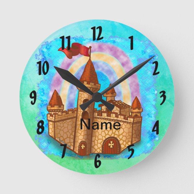 Reloj Redondo Mediano Castillo Arcoíris (Anverso)