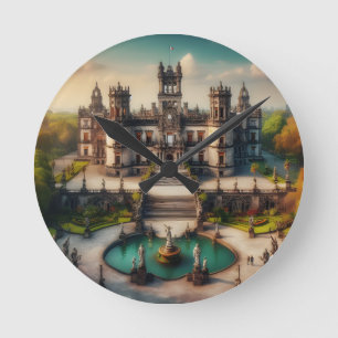 Reloj Redondo Mediano Castillo de Chapultepec México Viajes Antiguos
