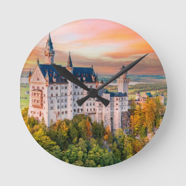Reloj Redondo Mediano Castillo de Neuschwanstein Bavaria (Anverso)