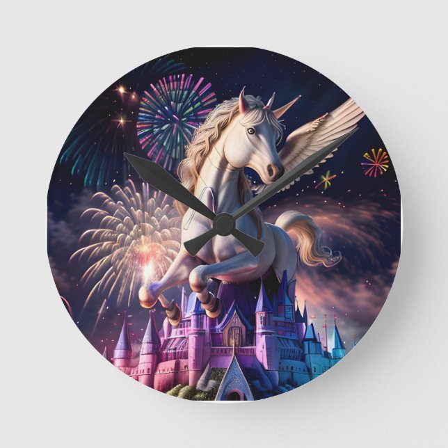 Reloj Redondo Mediano Castillo de Pegasus Uno (Anverso)