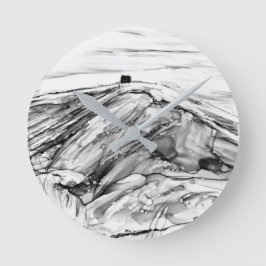 Reloj Redondo Mediano Castillo Rivington Pike Horwich en blanco y negro