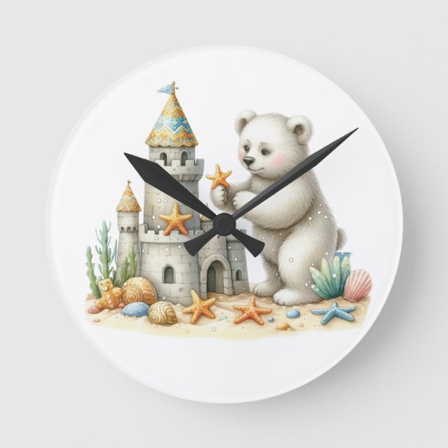 Reloj Redondo Mediano Castillos de arena (Anverso)