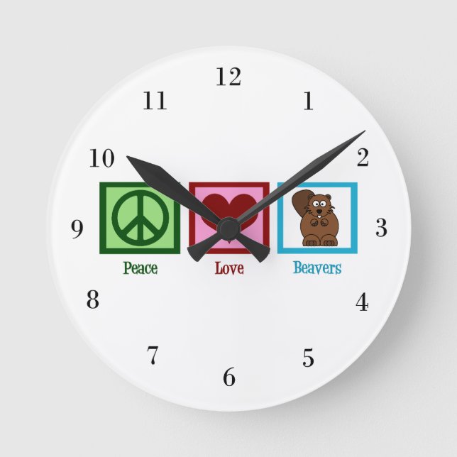 Reloj Redondo Mediano Castores del amor de la paz (Anverso)