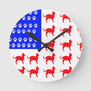 Reloj Redondo Mediano Cat + bandera de página