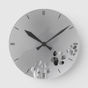 Reloj Redondo Mediano Cat Paw Black & White