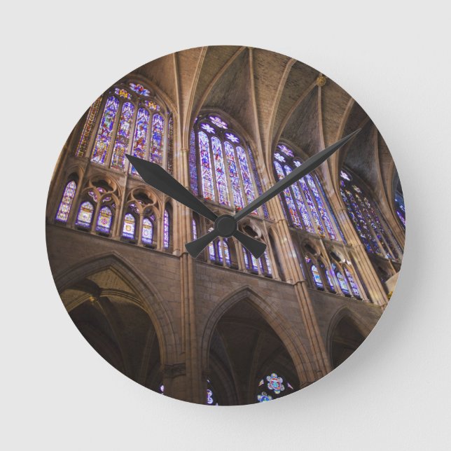 Reloj Redondo Mediano Catedral de León, vidrieras interiores (Anverso)