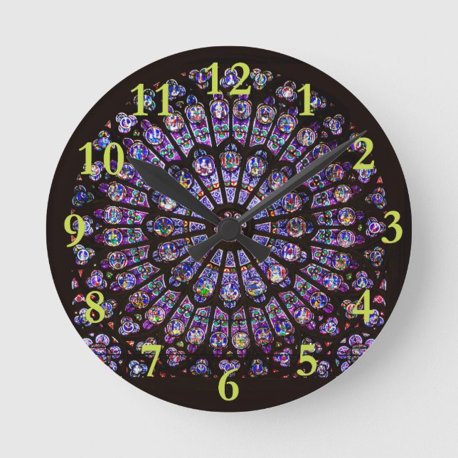 Reloj Redondo Mediano Catedral de Notre Dame Ventana Rosa de París (Anverso)
