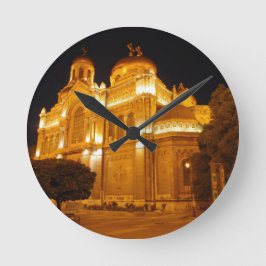 Reloj Redondo Mediano Catedral de Varna de Noche