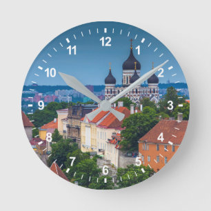 Reloj Redondo Mediano Catedral y paisaje urbano  Estonia