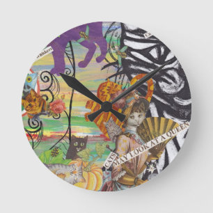 Reloj Redondo Mediano Cats May Look at a Queen