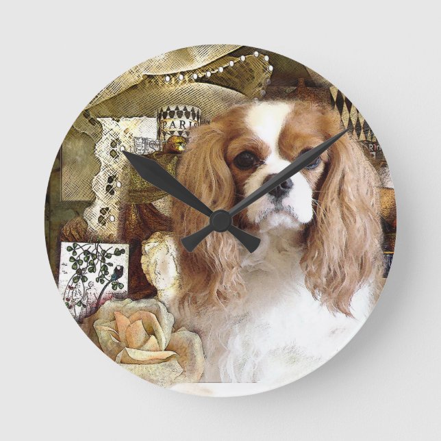 Reloj Redondo Mediano Cavalier King Charles Spaniel (Anverso)