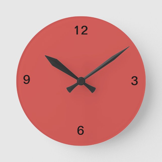 Reloj Redondo Mediano Cayenne Red Wall Clock (Anverso)