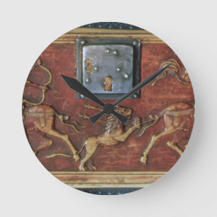 Reloj Redondo Mediano Caza del león, placa de un ataúd bizantino, 11mo