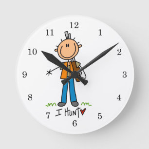 Reloj Redondo Mediano Cazador de Figuras de Palitos