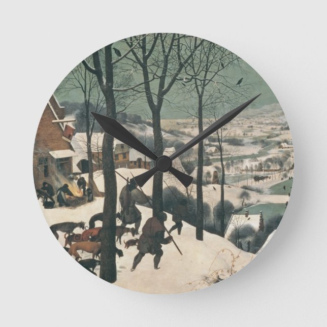 Reloj Redondo Mediano Cazadores en la nieve - Enero, 1565 (Anverso)